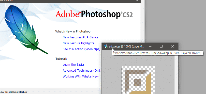 installing photoshop cs2 on windows 10